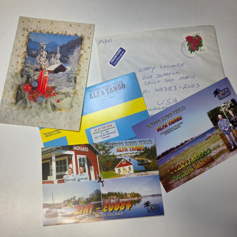 Vintage Alfa Tango Sweden QSL Card Collection 1997 1998 Ingmarso Eckero Island